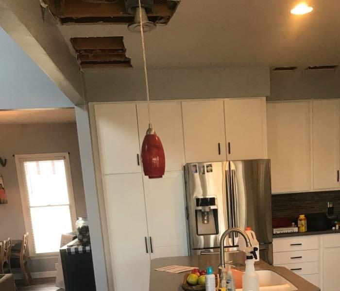 kitchen ceiling after pieces removed